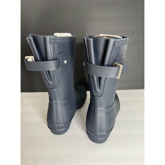NIB Hunter Original Short Boots Matte Navy Back Adjustable EU 38 US 7 UK 5 - Picture 6 of 7